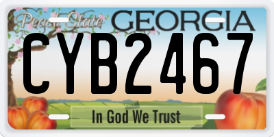 GA license plate CYB2467