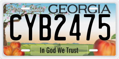 GA license plate CYB2475