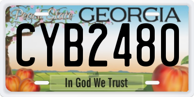 GA license plate CYB2480