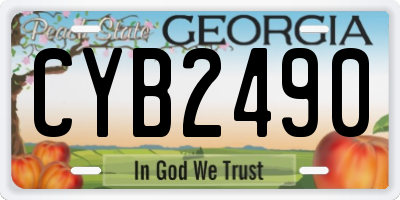 GA license plate CYB2490