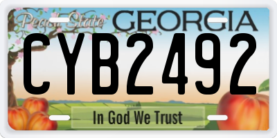 GA license plate CYB2492