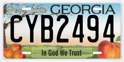 GA license plate CYB2494