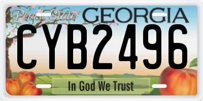 GA license plate CYB2496