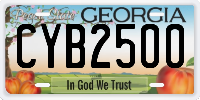 GA license plate CYB2500