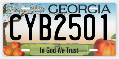 GA license plate CYB2501