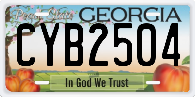 GA license plate CYB2504