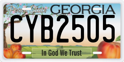 GA license plate CYB2505