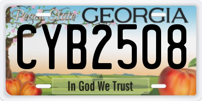 GA license plate CYB2508