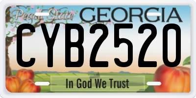 GA license plate CYB2520