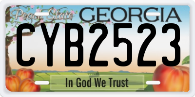 GA license plate CYB2523