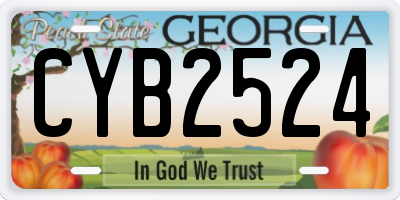 GA license plate CYB2524
