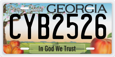 GA license plate CYB2526
