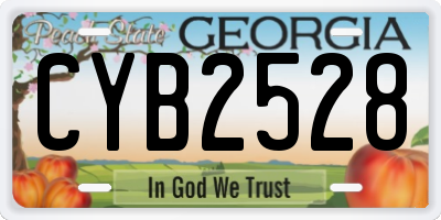 GA license plate CYB2528