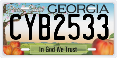GA license plate CYB2533