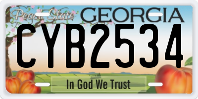 GA license plate CYB2534