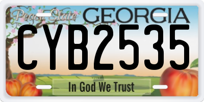 GA license plate CYB2535