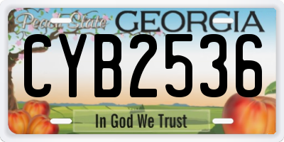 GA license plate CYB2536