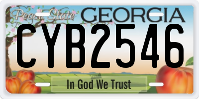 GA license plate CYB2546