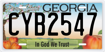 GA license plate CYB2547