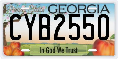 GA license plate CYB2550