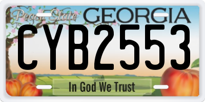 GA license plate CYB2553