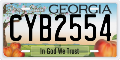 GA license plate CYB2554