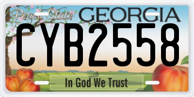 GA license plate CYB2558