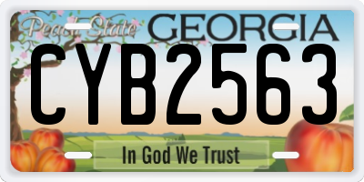 GA license plate CYB2563