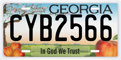 GA license plate CYB2566