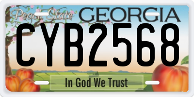 GA license plate CYB2568