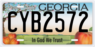 GA license plate CYB2572