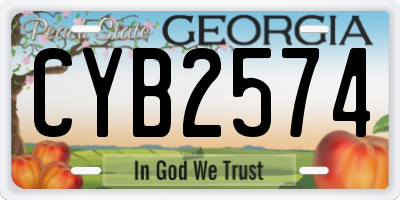 GA license plate CYB2574