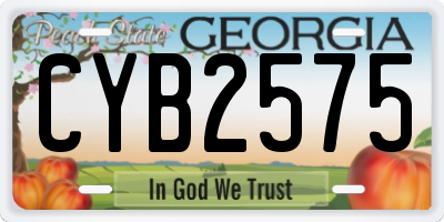 GA license plate CYB2575