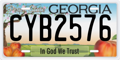 GA license plate CYB2576