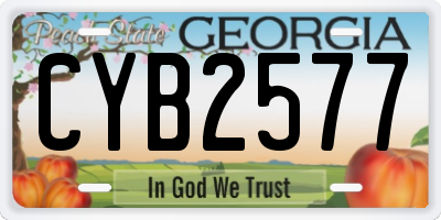 GA license plate CYB2577