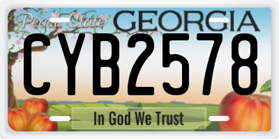 GA license plate CYB2578