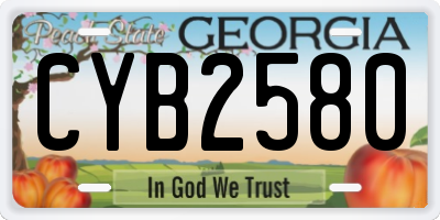 GA license plate CYB2580