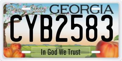 GA license plate CYB2583