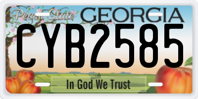 GA license plate CYB2585