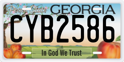 GA license plate CYB2586