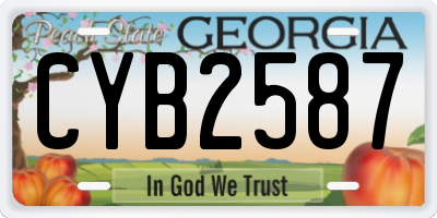 GA license plate CYB2587