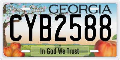 GA license plate CYB2588