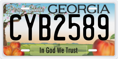 GA license plate CYB2589