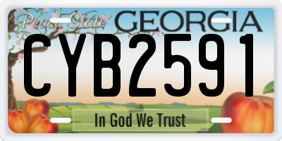 GA license plate CYB2591