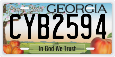GA license plate CYB2594