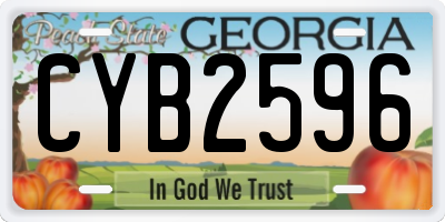 GA license plate CYB2596