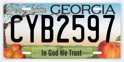 GA license plate CYB2597