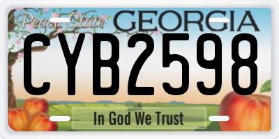 GA license plate CYB2598
