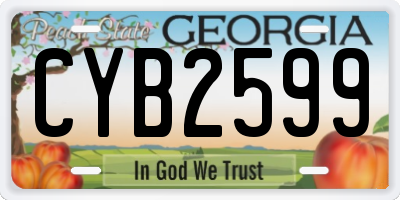 GA license plate CYB2599