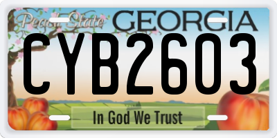 GA license plate CYB2603